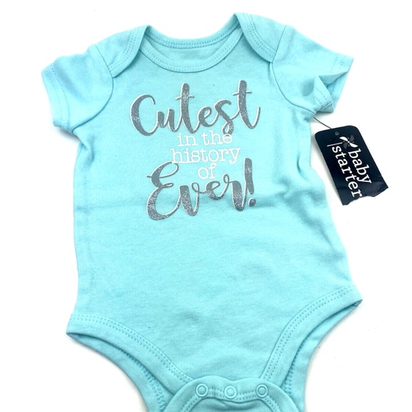 Baby Starters Bodysuit Size 6m Girls Cutest in History Glitter Snap Infants - Picture 8 of 8
